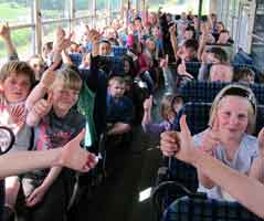 school bus with kids